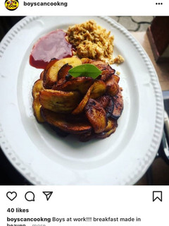 A picture of Plantain and eggs.
