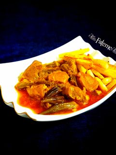 عکسی از دستور خورش بامیه اهوازی