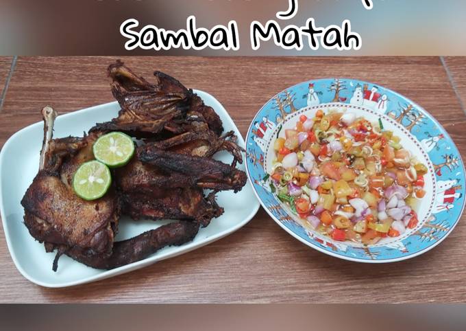 Bebek Goreng Empuk & Sambal Matah 💕🦆#kweeek