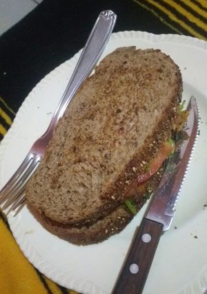 Una foto de Sanguche vegano de seitán