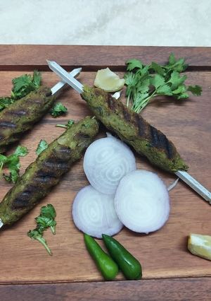A picture of Green Peas Seekh Kabab.