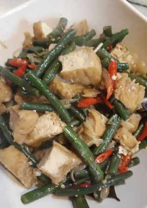 Foto resep Tumis Kacang Panjang Campur Tahu