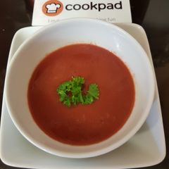A picture of My Garlic,Beetroot, Chic peas & White Bean Soup.