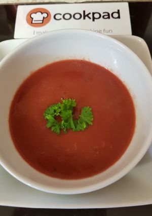 A picture of My Garlic,Beetroot, Chic peas & White Bean Soup.