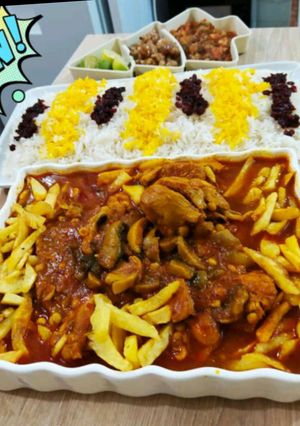 عکسی از دستور 💫خورشت مرغ و قارچ💫