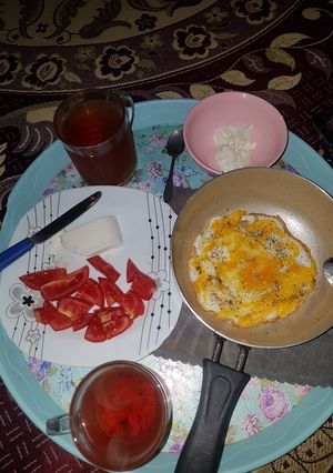عکسی از دستور یه صبحانه دونفره ساده😍