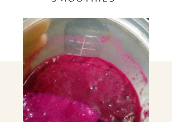 Resep Smoothies Dragon fruit mix fruits and green bean water, Lezat