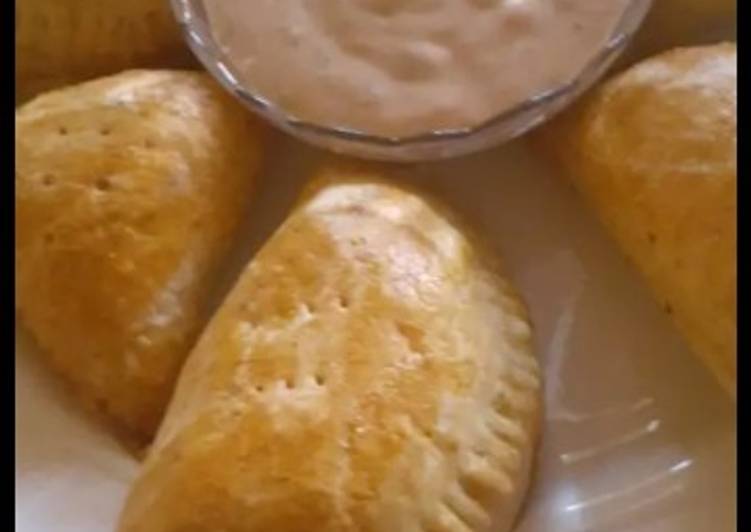 Steps to Prepare Homemade Meatpies and Sour mayonnaise dip