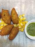 Corn pakodas (fritters) and appe