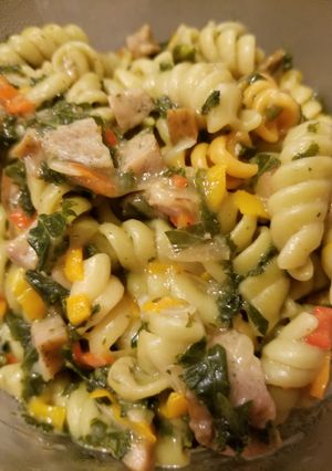 A picture of Chicken Sausage skillet dinner.
