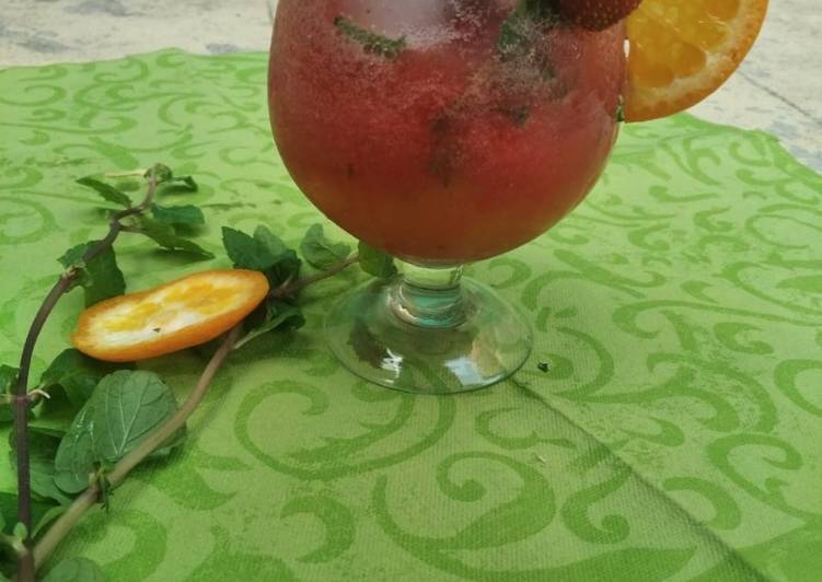 Simple Way to Make Favorite Strawberry orange punch