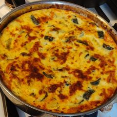 Keto tortilla with courgettes A picture of Keto tortilla with courgettes.