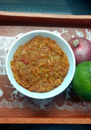 A picture of Sweet and sour Raw mango dip.
