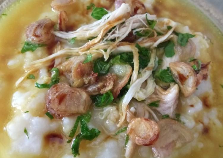 Mudah Cepat Memasak Bubur ayam kuah kuning mudah dan enak,super lembut (TIPS sukses) Ala Rumahan