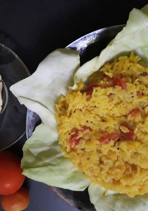 A picture of Vegetable khichdi sizzler.
