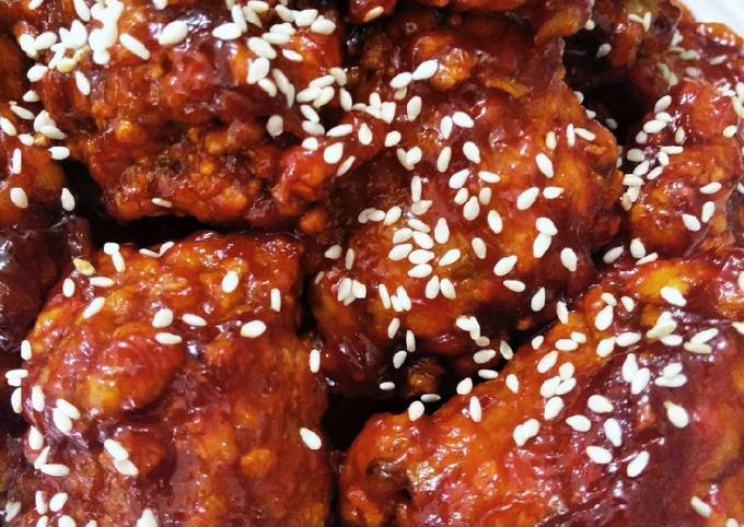 Cara membuat Korean Fried Chicken (Yangnyeom-tongdak)