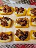 Polenta Crostini with Mushrooms and Soft Cheese