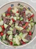 Summer Meat Salad with New Potatoes and Cucumbers