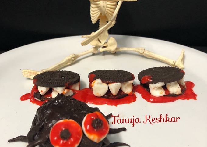 Oreo mouth Dentures and Spooky Spider