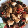 Pollo con champiñones en salsa de ostras