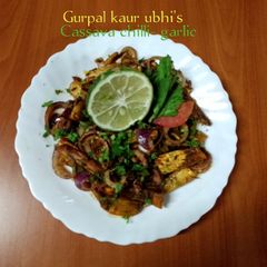 A picture of African Cassava chilli-garlic 🧄sabzi.