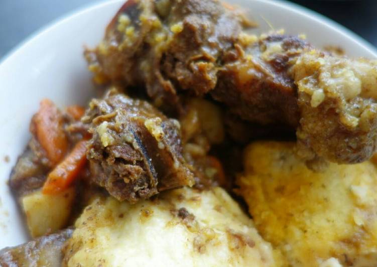 Dumpling and beef stew