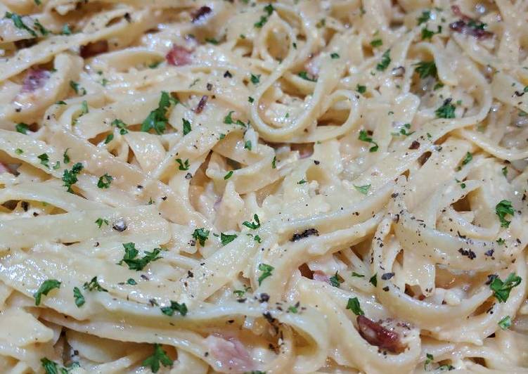 Recipe of Super Quick Homemade Fettuccini Carbonara