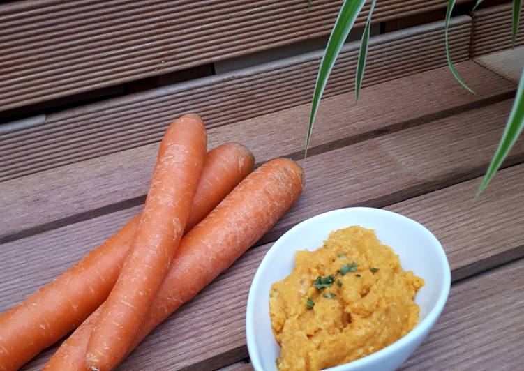 Guide étape par étape à Préparer Super rapide fait maison Houmous de carottes au cumin