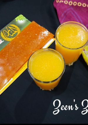 A picture of Qamar Al Deen or Apricot Leather Juice.