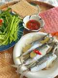 Cá Nục Hấp Cuốn Rau Muống và Phở Sắn
