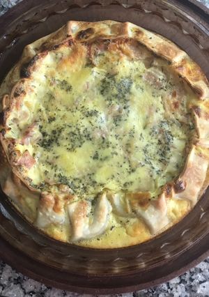 Una foto de 🥚Quiche de Jamón y Queso🧀😃