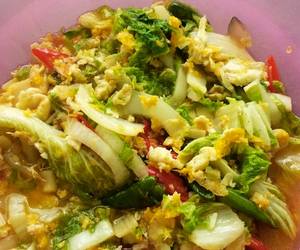 Resep Populer Tumis sawi orak arik telur Gurih Mantul