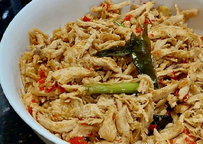 Cara bikin Ayam Suwir Bumbu Rujak Cara bikin Ayam Suwir Bumbu Rujak