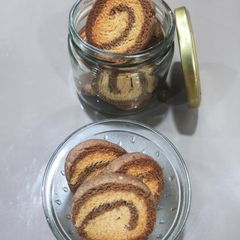 A picture of Whole wheat flour (Aata) Pinwheel cookies(No Oven Recipe).