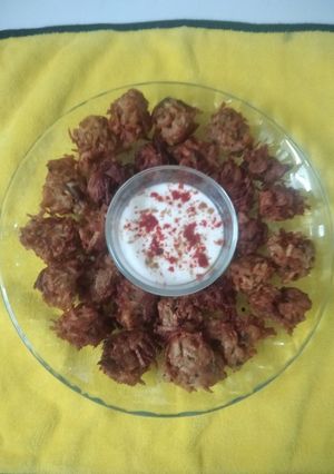 A picture of 🟣Purple Yam 🟣 Potato Pakodas.