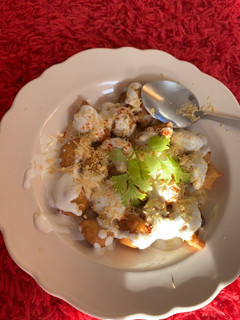 A picture of Moong daal dahi vada chaat.