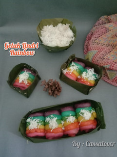 Foto resep Getuk Lindri Rainbow (tanpa cetakan) wadah aneka jenis takir
