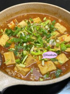 Hình của món Đậu hũ sốt cà + thịt heo băm.