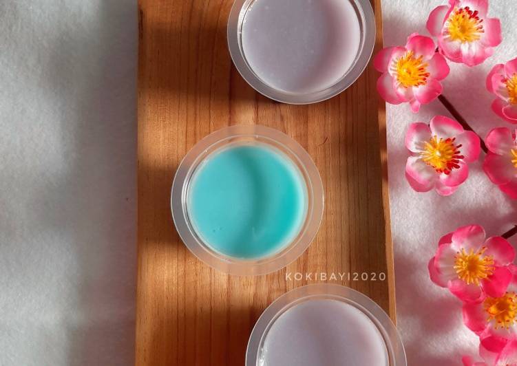 Resep: Silky Pudding Taro &amp; Vanilla Blue yang Gurih