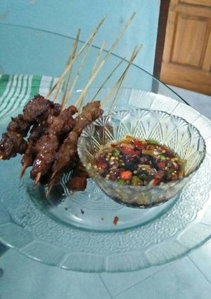 Foto resep Sate sapi saus kecap pedas