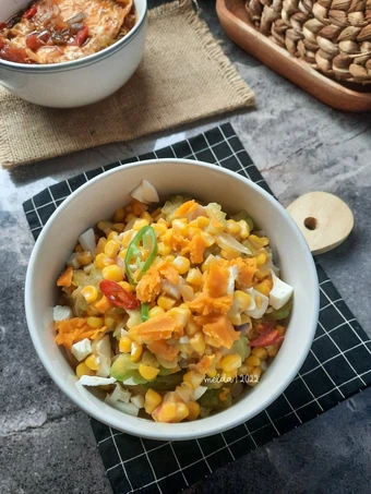 Langkah Gampang Membikin Resep Oseng Pare Jagung Salted Egg yang Uenak Anti Ribet, Lezat Sekali