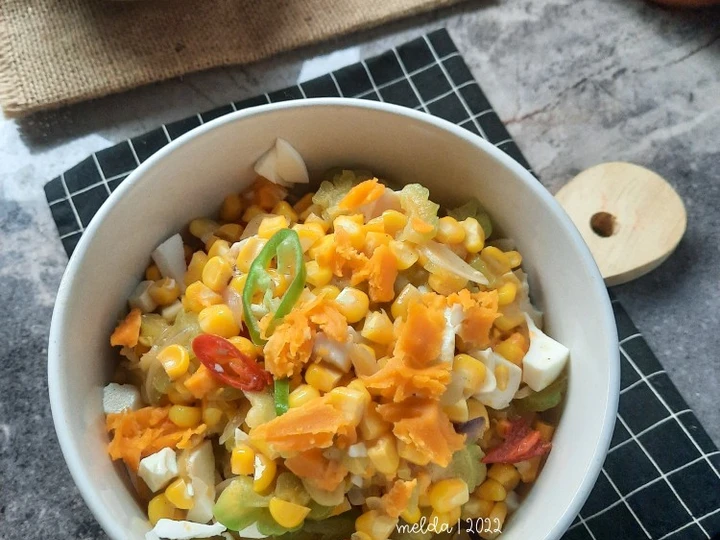 Langkah Gampang Membikin Resep Oseng Pare Jagung Salted Egg yang Uenak Anti Ribet, Lezat Sekali