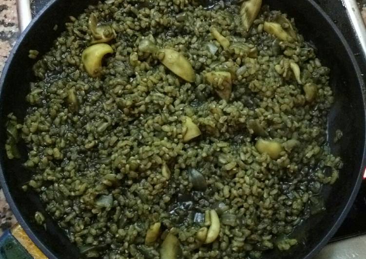 Arroz integral negro con sepia