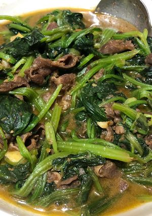 菠菜沙茶羊肉 的食譜成品照片