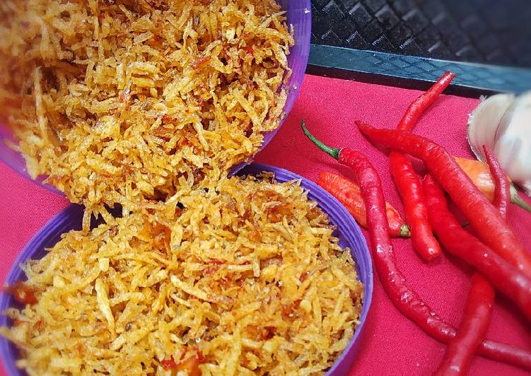 Cara membuat Kering kentang teri (kentang mustofa) Sederhana dan Mudah Dibuat