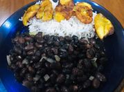 A picture of rice and black beans