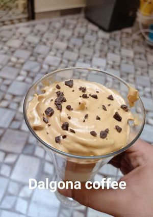 A picture of Dalgona coffee.