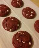 White Chocolate Chip Red Velvet Cookies (from cake mix)