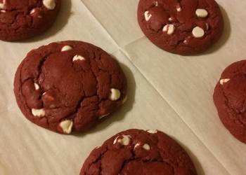 How to Recipe Appetizing White Chocolate Chip Red Velvet Cookies from cake mix