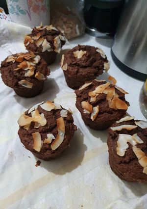 Una foto de Queques chocolate keto